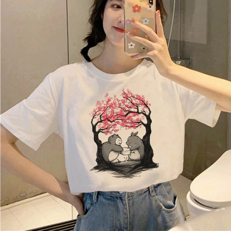 

Neighbor Totoro spirit leaves T-shirt studio Ghibli Viper Japanese cartoon anime women T-shirt Summer Harajuku Top T-shirt