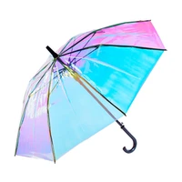 ins girls rainbow long handle umbrella rain women colorful transparent umbrella ladies rain umbrellas gift regenschirm