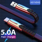 Металлический кабель для быстрой зарядки 5A USB Type C для Samsung S20 S9 S8 Huawei P30 Pro Xiaomi Mi 9, зарядный провод для телефона, кабель QC3.0 3A