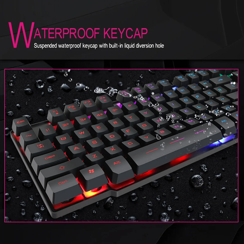 Игровая клавиатура Teclado Mecanico USB Проводная подвесная светодиодный светодиодной