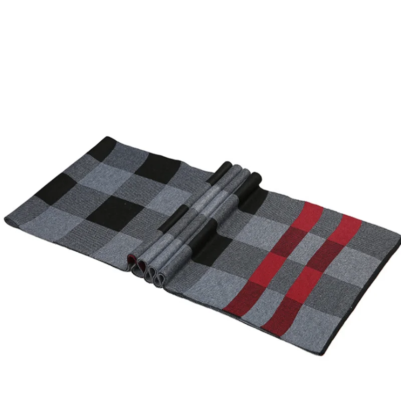 Fashionable Korean Men Scarves Winter New Style Thickened Warm Silk Scarf Cashmere Plaid Scarf
