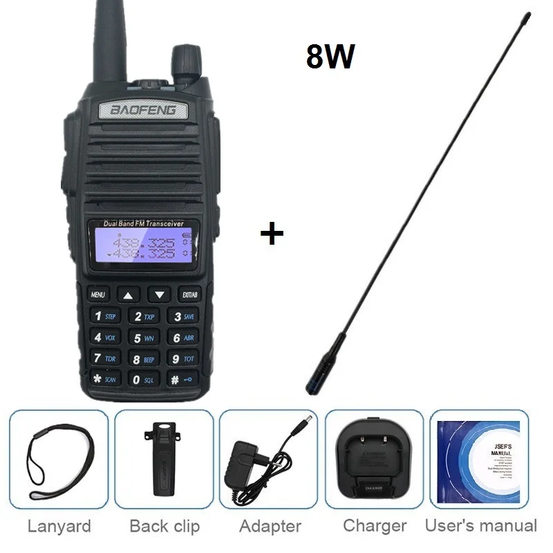 add antenna 8 Вт BAOFENG UV-82 рация VHF UHF морской Ham CB радиоприемник сканер UV 82 PMR 446 охотничий двухсторонний радиоприемник VOX UV-82HP - Цвет: add antenna