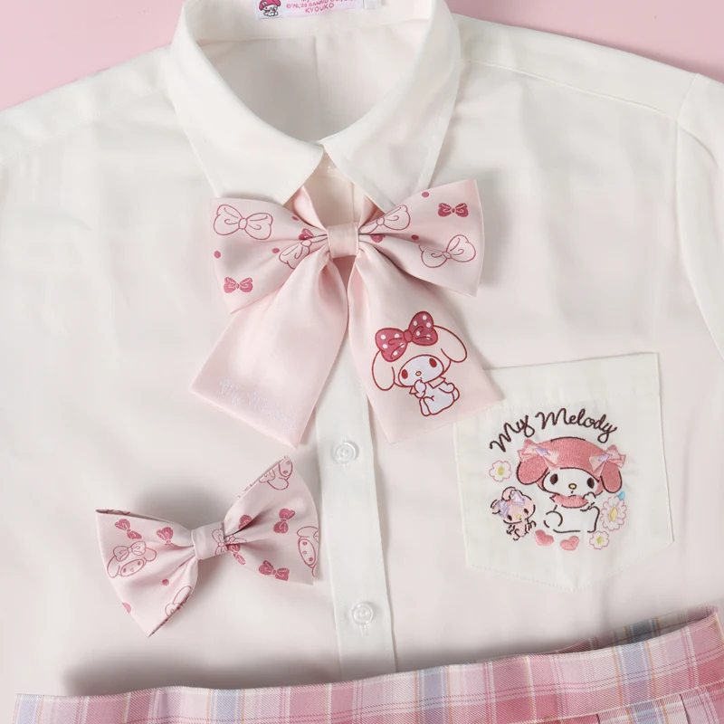 

Anime Hello Kitty Shirt Bow Tie Girls Cute Bow Hairpin Cute College Style Hair Accessories Set Accessories
