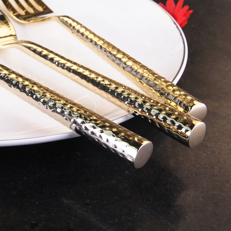 

Kitchen Tools Luxury Cutlery Set Stainless Steel Reusable Spoon Fork Knife Set Utensil Cubiertos De Acero Inoxidable Kitchenware