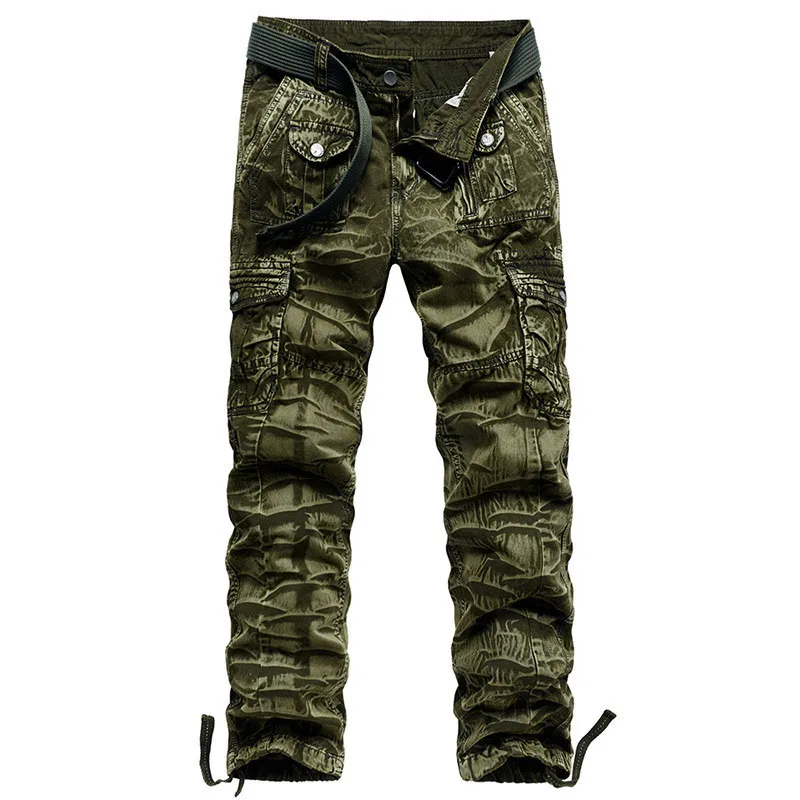 

2020 High Quality Cargo Pants Mens Casual Jogger Pants Men Military ArmyGreen Tactical Pants Camo Outdoors Cotton Trousers 40