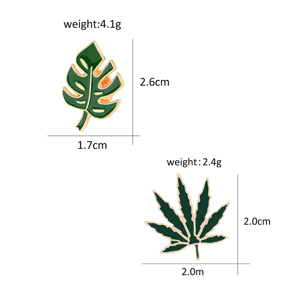 Эмалированная заколка в виде листа дерева зеленая искусственная джинсовая