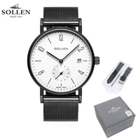men watch minimalism sollen brand fashion business quartz watches japanese movement male wristwatches relogio masculino 9045
