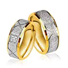 LUXUKISSKIDS модные ювелирные изделия обручальные кольца для пары обручальное кольцо золотого цвета из нержавеющей стали с цирконом в продаже