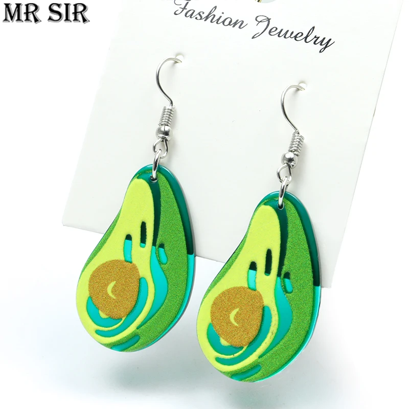 

Cartoon Graffiti Fashion Earrings Cute Fruit Avocado Apple Grape Pineapple Watermelon Tomato Colorful Acrylic Drop Earrings Gift