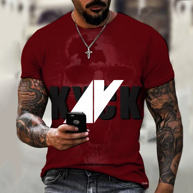 

Summer New Design Sports Brand T-shirt Men's T-shirt Street Harajuku Fashion Sports Fitness Ball Suit Riding Oversized O-neck