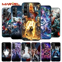 marvel avengers hero for huawei honor 30 20 10 9s 9a 9c 9x 8x max 10 9 lite 8a 7c 7a pro silicone soft black phone case