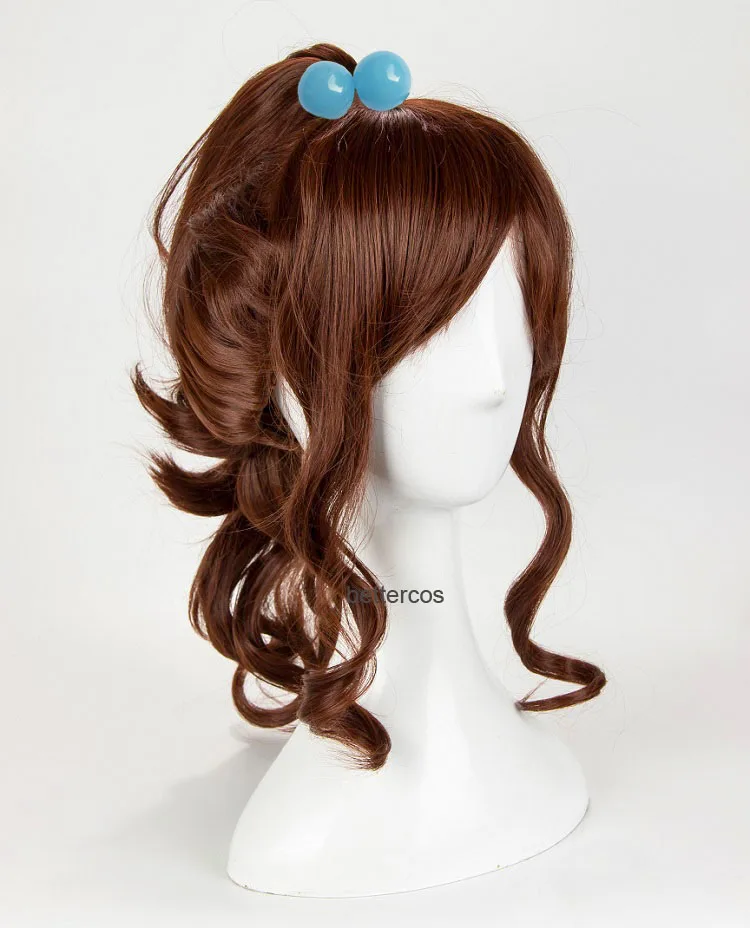 

Парик для косплея Сейлор Юпитер Кино Макото, термостойкие синтетические волосы с коротким коричневым конским хвостом, с шапочкой и резинко...