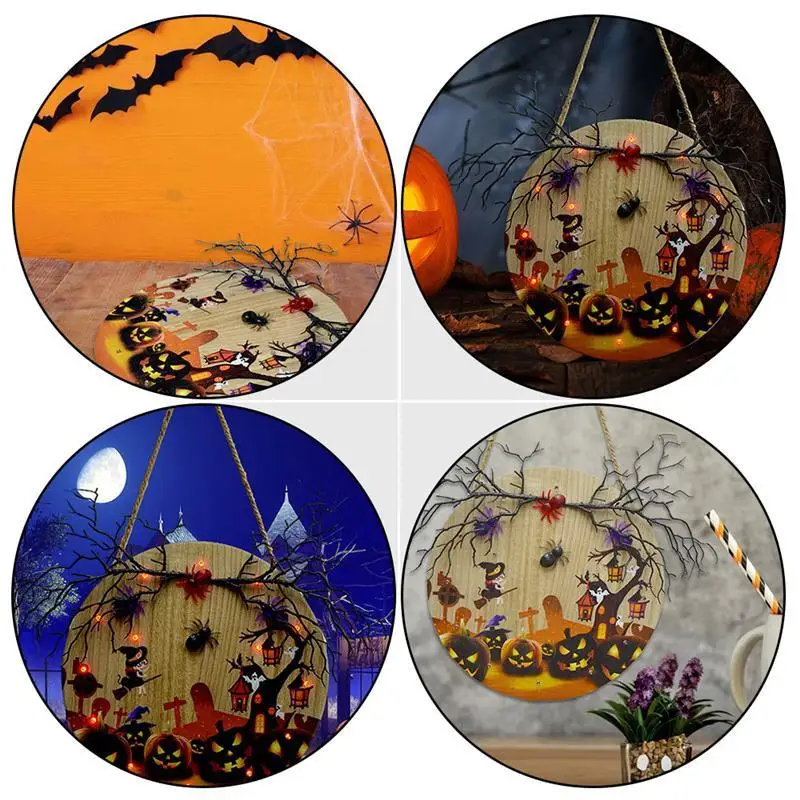 

1 шт. подвеска на дверь с тематикой Хэллоуина, подвесной декор, светящаяся Подвеска для вечеринки