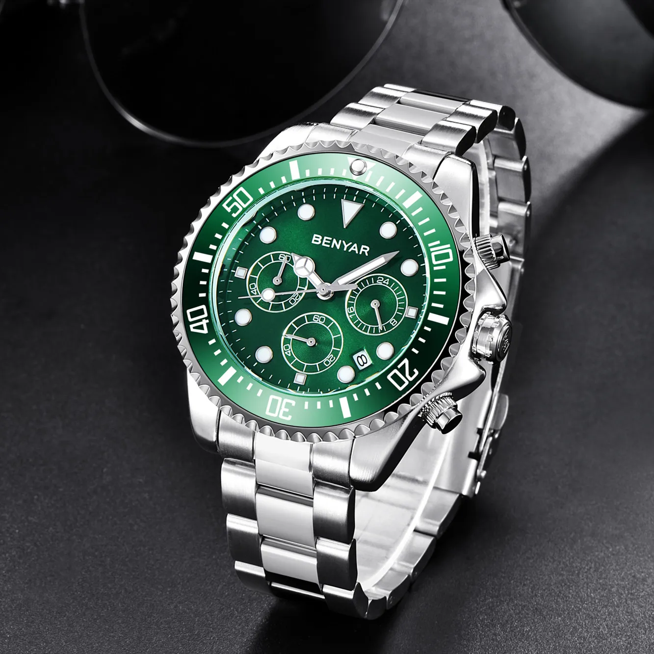 Часы-хронограф мужские из сплава водонепроницаемые до 30 м |