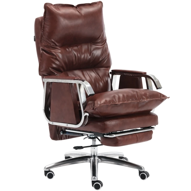 

Kailian Boss Office Chair Business Sillas Gaming Full Grain Leather Comfortable Vibration Massage Cadeira Gamer Home Furniture