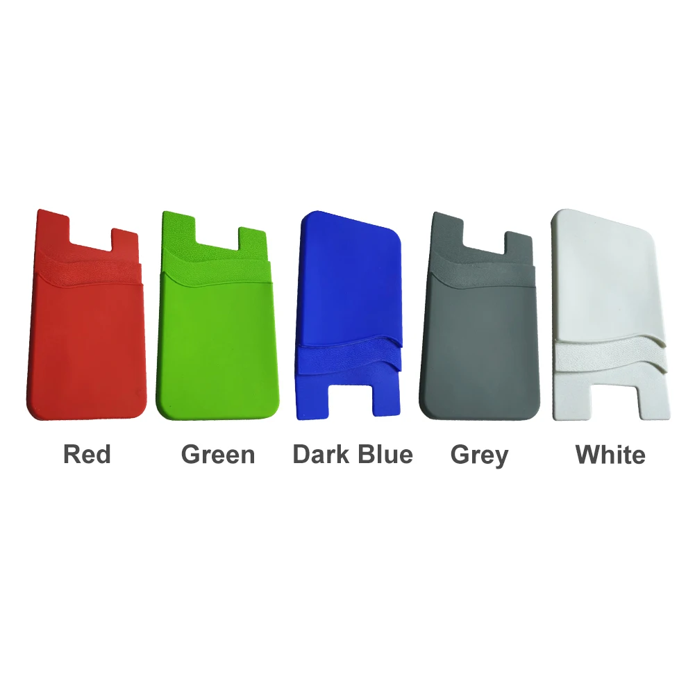 

Phone Back Soft Portable Card Holder Silicone Replacement Double Pouch Accessories Solid Stick On Cash ID Storage Protective