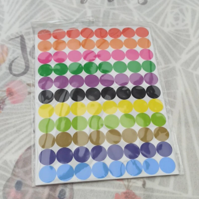 6mm 8mm 10mm 20mm Round Spot Circles Sealing Stiker Paper Labels Coloured Dot Stickers Adhesive Package Label Party Decoration |