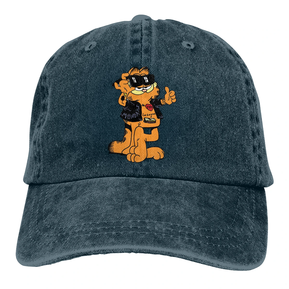 

Adjustable Solid Color Baseball Cap Punk Cat Washed Cotton Anime Garfield Funny Odie Sports Woman Hat