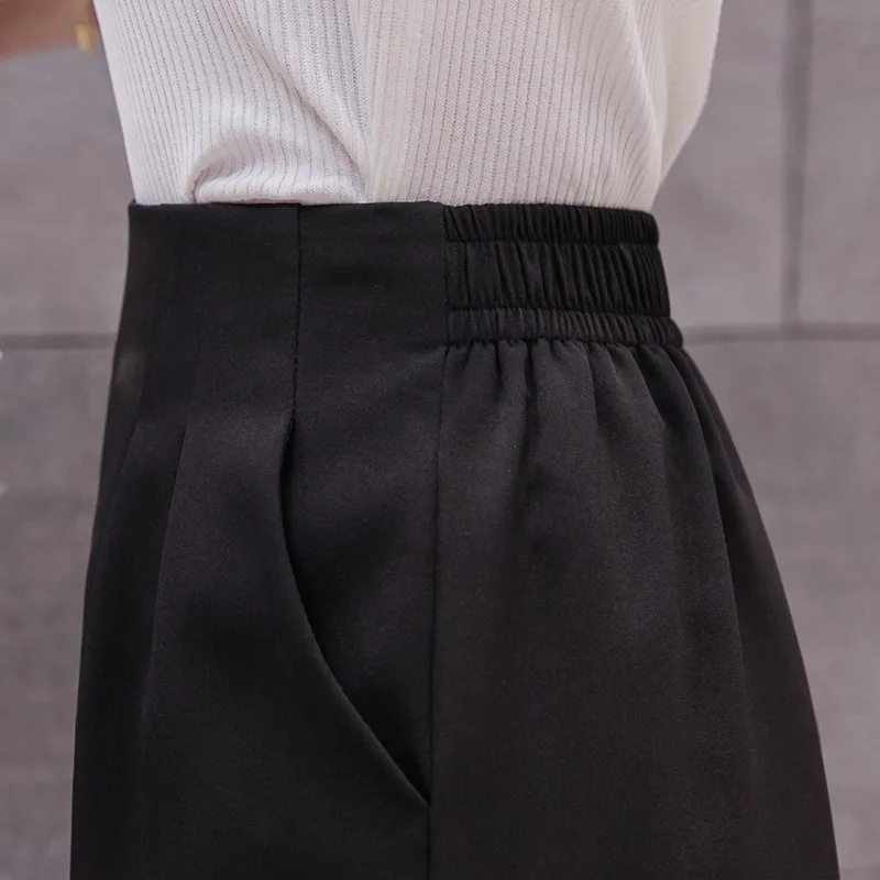 Шорты женские шифоновые с завышенной талией модные облегающие широкими