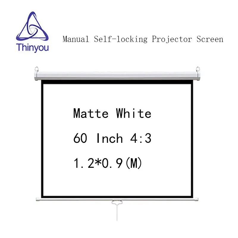 Настенный ручной проектор Thinyou 84 дюйма 4:3 с самоблокировкой для домашнего