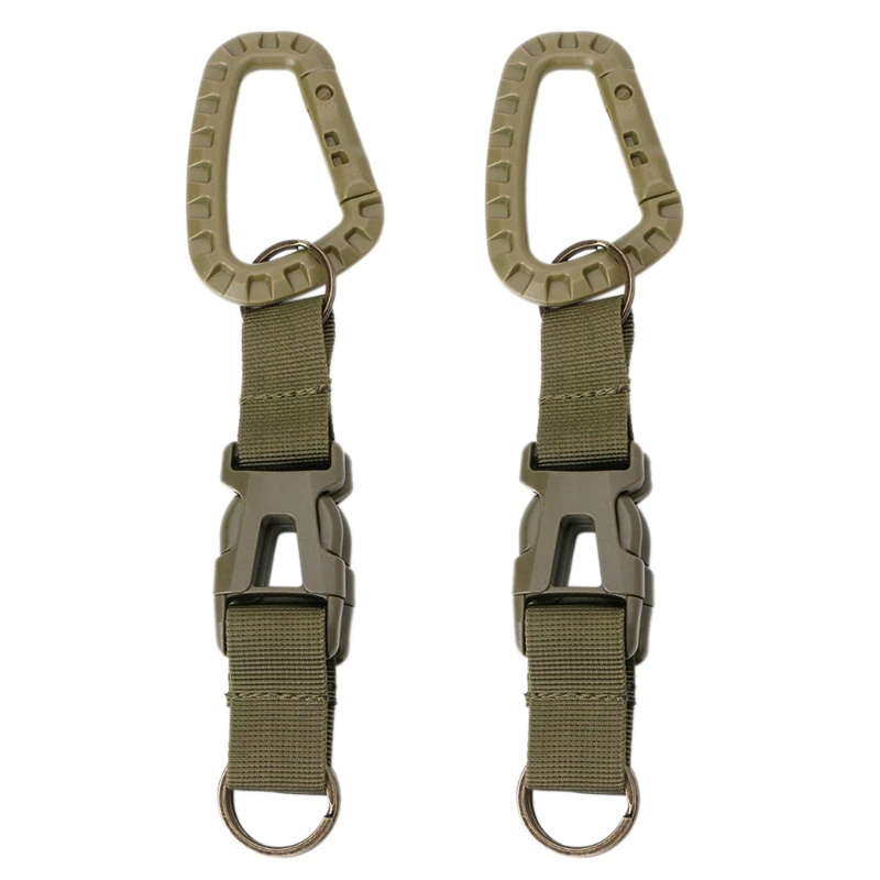 

2pcs Outdoor Carabiner Clip Nylon Webbing Key Chain D Backpack Hanging Buckle