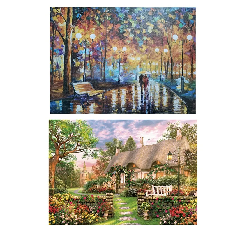 

1000 Pcs Jigsaw Puzzles Intellectual Game Walking in the Rain Night with 1000Pcs Jigsaw Landscape Animal Universe Puzzle