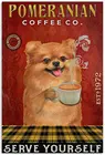 Металлический жестяной знак кофейная компания Померанский Симпатичный Собака паб бар ретро постер для дома кухни ресторана настенные декоративные знаки 12x8 дюймов