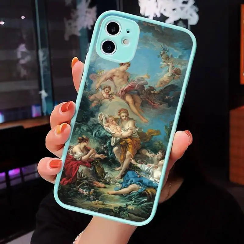 

Painting David Van Gogh Phone Case For iPhone 12 11 Mini Pro XR XS Max 7 8 Plus X Matte transparent blue Back Cover