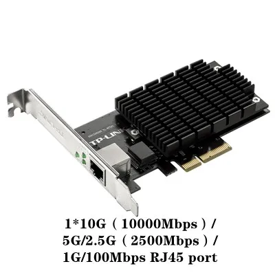 Tp-link 2500 Мбит/с 10000 10 Гбит/с/5G/2.5G/1G(1000Mbp)/100 RJ45/10G(10000 Мбит/с) SFP + порт PCIe 3 0 сетевая карта