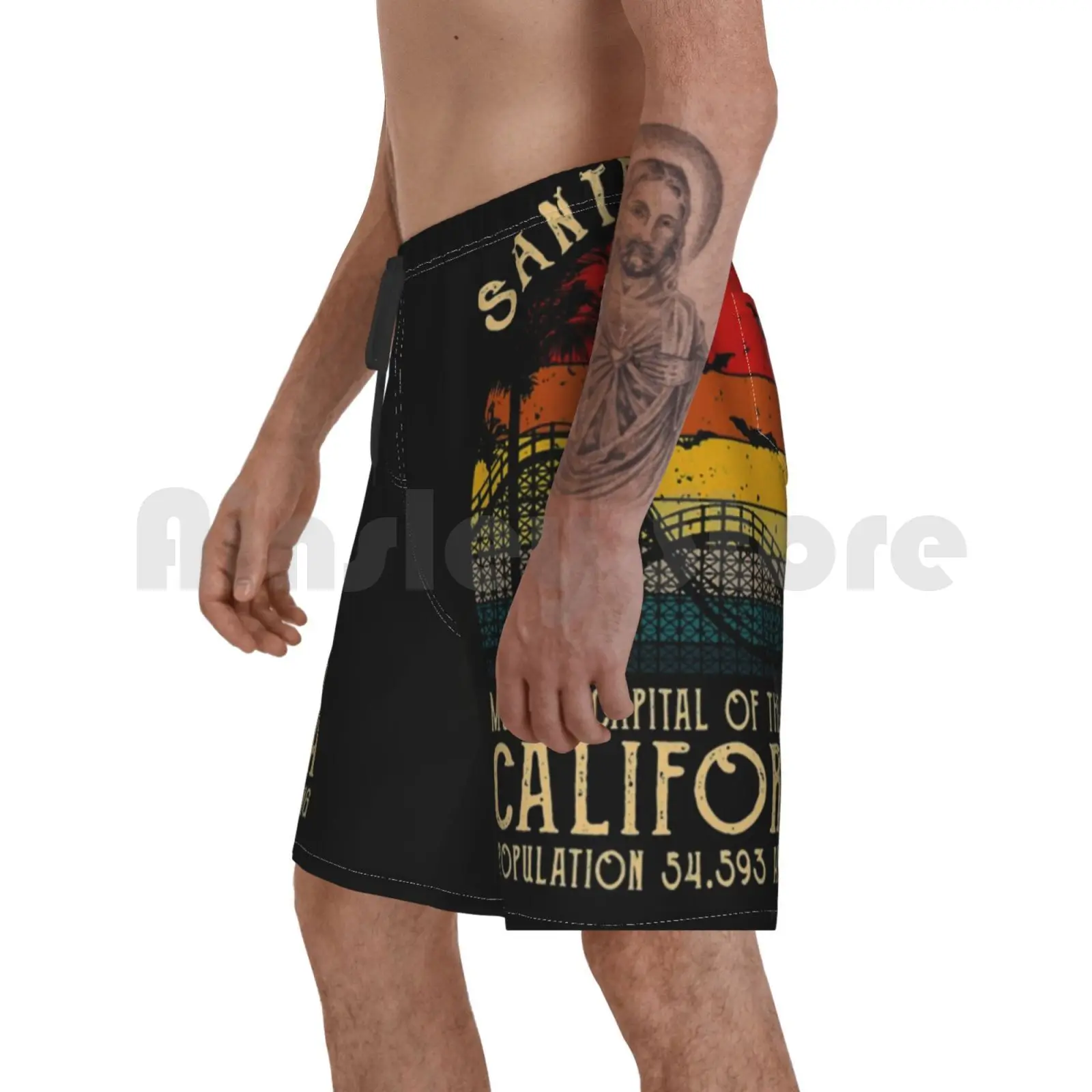 

Vintage Santa Carla Murder Capital Beach Shorts Men Beach Pants Swimwear Horror Frog Brothers Santa Carla