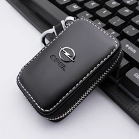 leather auto styling car keychain key holder bag case storage bag for opel astra h g j insignia mokka zafira vectra accessories