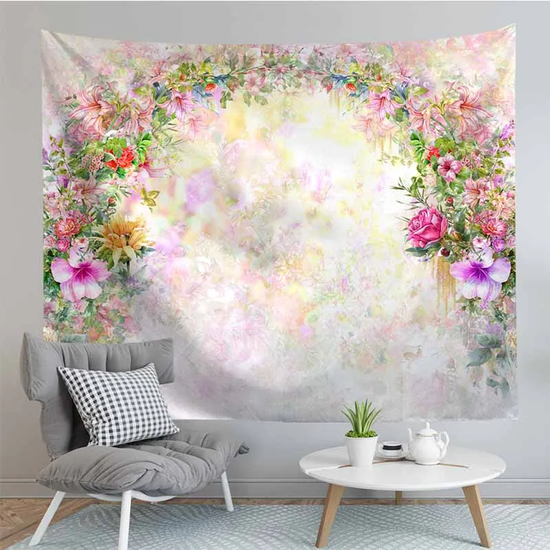 Настенный гобелен с цветочным мостом декор для свадьбы разноцветный пейзажем