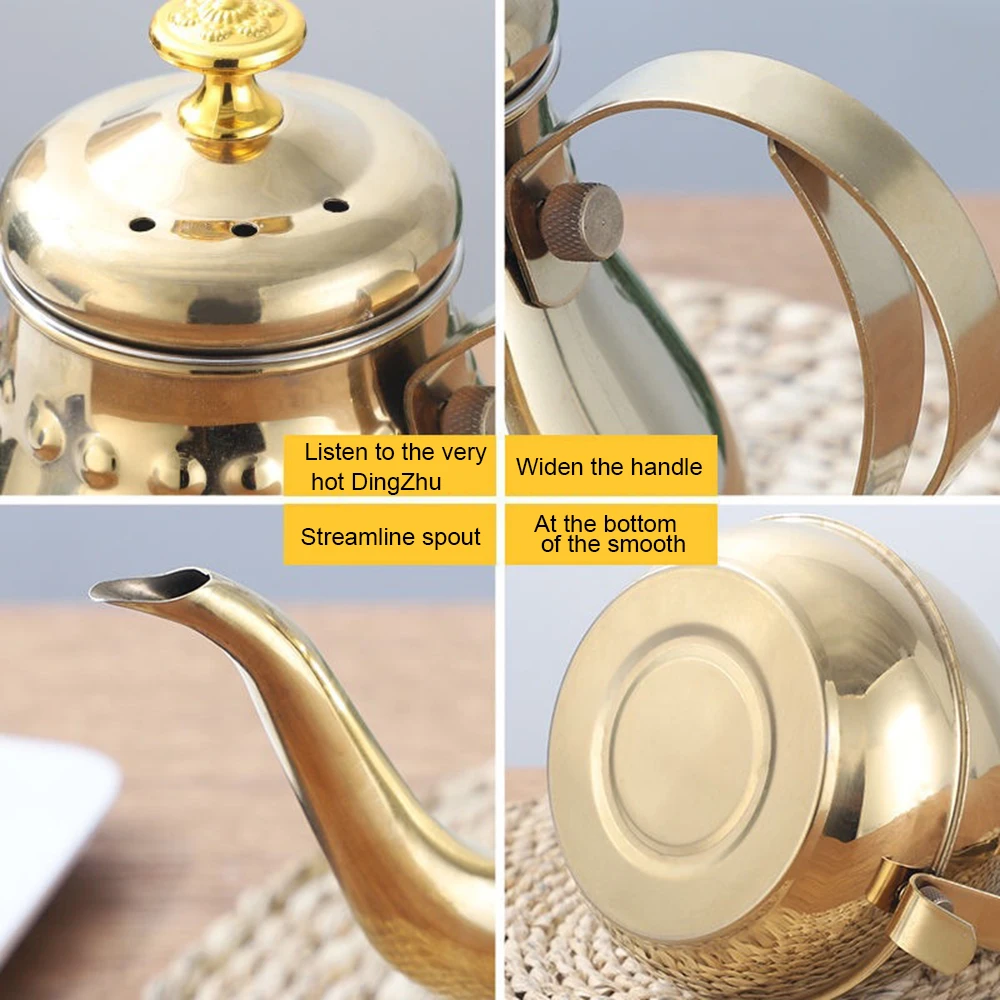 

1.2L/1.8L Stainless Steel Long Mouth Pot Percolators Coffee Pot Milk Teapot Hotel Resturant Cafe Kitchen Tool Coffee Pot