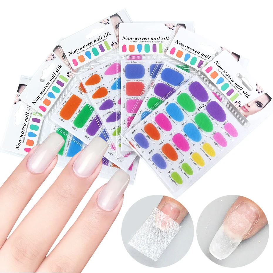 24 шт. Стекловолоконная шелковая форма для наращивания ногтей акриловые накладки