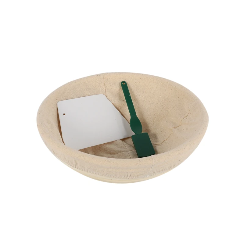 

10 Inch Bread Proofing Basket - Banneton Proofing Basket + Cloth Liner + Dough Scraper + Bread Lame - Sourdough Basket Set For P