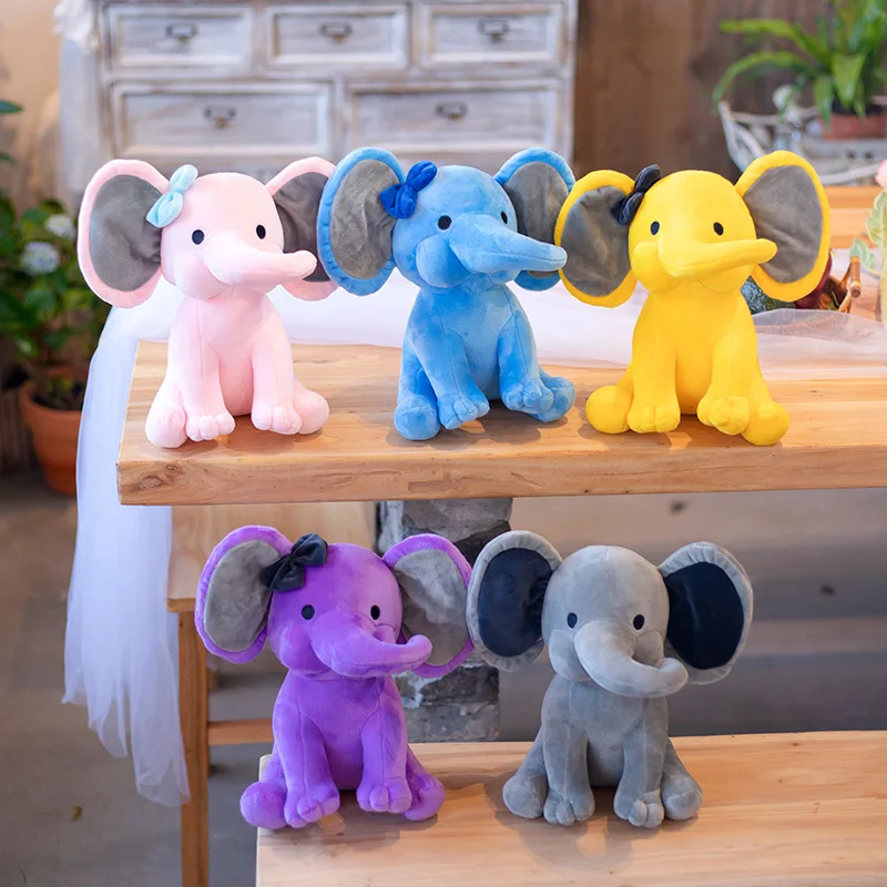 

Free ship 25cm cute elephant doll soft baby plush toy sleeping pillow hugs christmas birthday gift for children stuffed toys