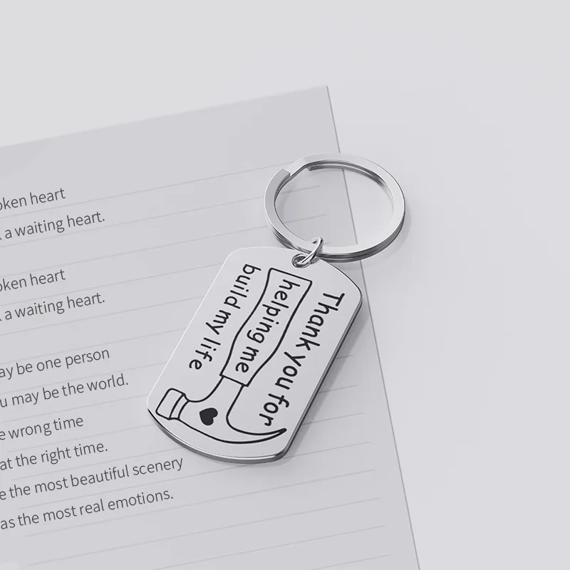 New Fathes Day Thanksgiving Stainless Steel Give Away Keychainfamily Friends Blessing Lovers Family Colleagues Gifts | Дом и сад