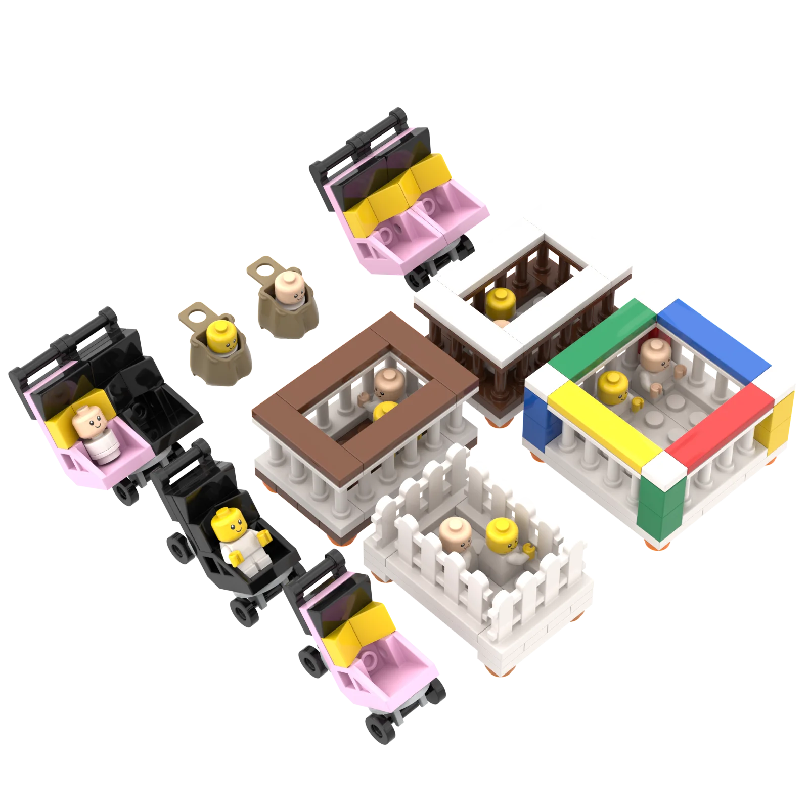 Детский конструктор игрушки кубики MOC DIY детская коляска подарки для детей |