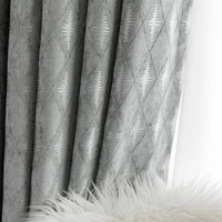 simple nordic curtains for living dining room bedroom chenille light gray lattice curtain floor to ceiling blackout american