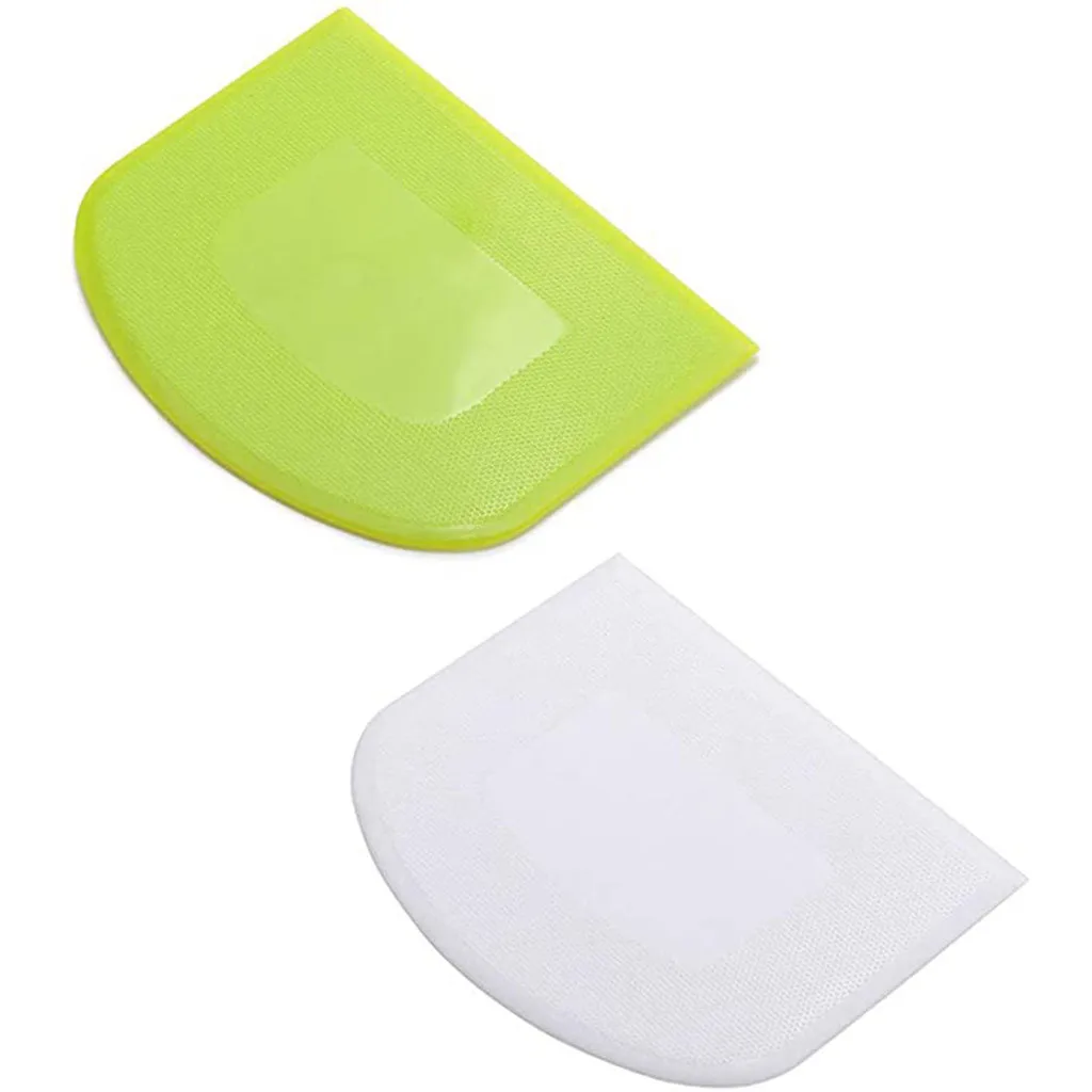 

2pc Plastic Cake Cream Spatula Dough Butter Batter Scraper Baking Tools For Home Baking Nough Cutting Tools Kitchen Gadgets