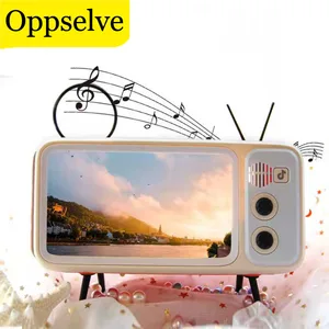universal retro tv mobile phone desktop holder stand bracket phone bluetooth speaker mount for iphone 13 pro max huawei samsung free global shipping