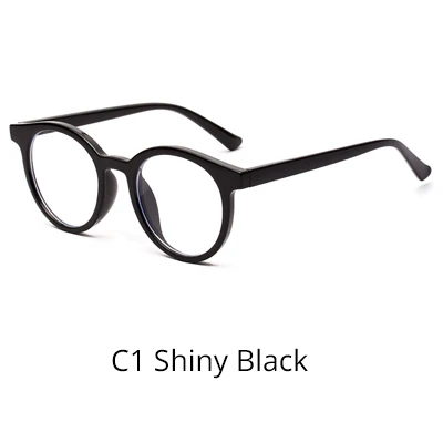 C1 Shiny Black Ralferty Винтаж Для женщин очки Рамки прозрачные цвет: черный, синий светильник очки для компьютера женский Класс по рецепту очки W95042 - Цвет оправы: C1 Shiny Black