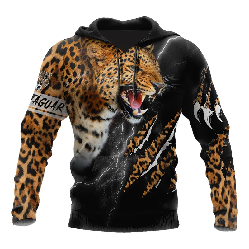 

New Product Animal Leopard Lightning 3D Printing Autumn Men's Hoodie Unisex Casual Pullover Zipper Hoodie Fashion Sweatshirt 020