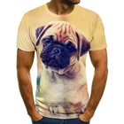 Футболка мужская с милым рисунком собаки, повседневный Топ, модная рубашка с круглым вырезом, модная блуза в стиле ретро, лето
