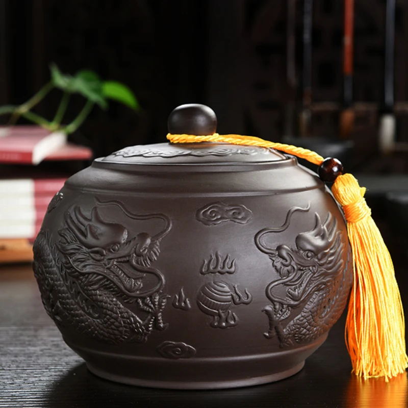 Коробка для хранения чая Dragon Tea Caddy фиолетовая глина Puer коробка зеленого банка