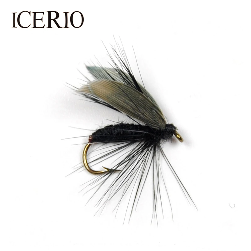 ICERIO 6 шт. личинки черной мушки с крыльями для ловли нахлыстом приманка форели