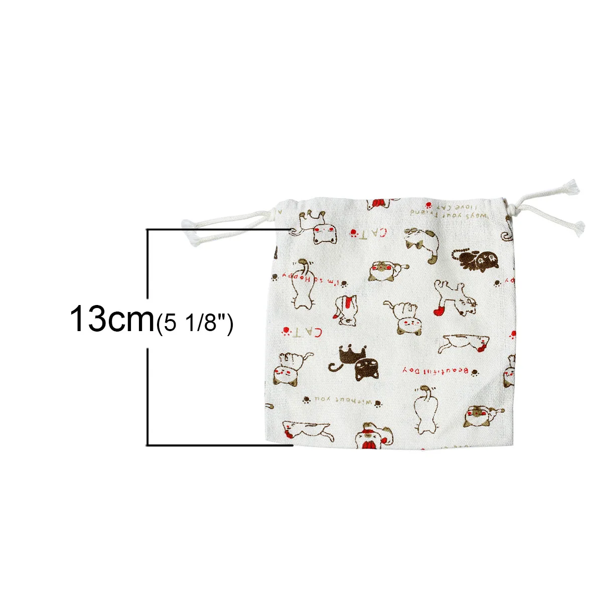 Doreen коробка хлопковая льняная одежда ювелирные сумки для хранения Drawstring Бежевый