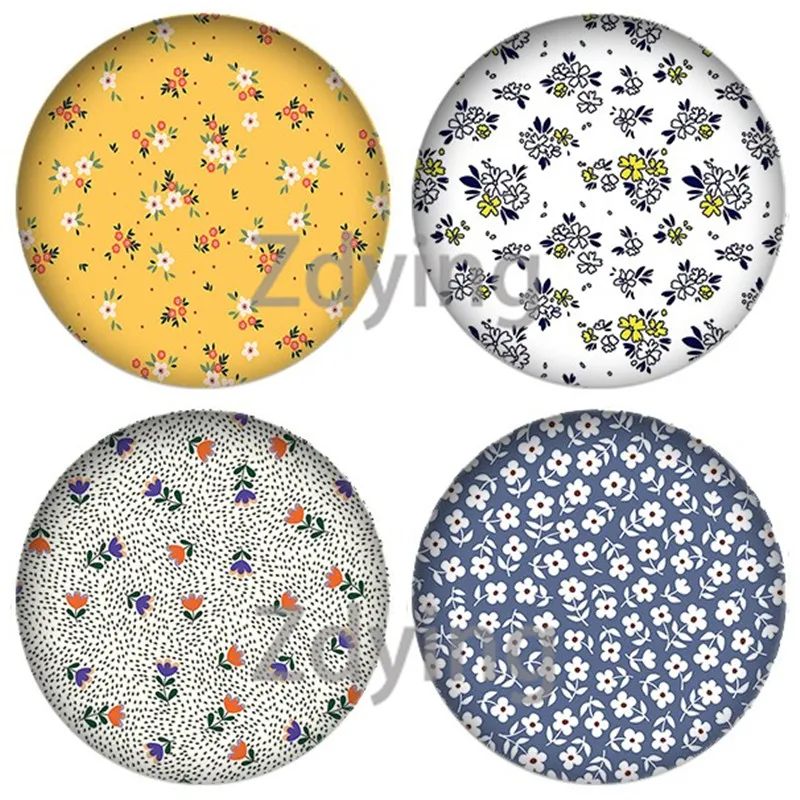 10 шт. маленькие круглые стеклянные кабошоны с цветочным узором 12 мм/16 мм/18 мм/20