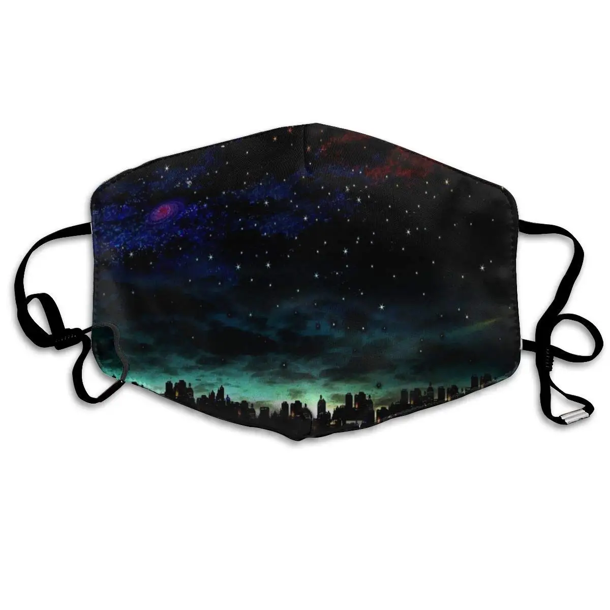 

Starry Night in The City Dust Masks Reusable Cotton Breathable for Outdoor Cycling Face Earloop Masks Dust Pollen