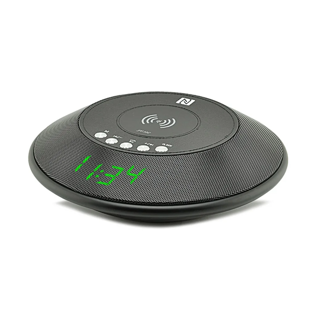 New Hot Wireless Bluetooth Speaker QI Charger with FM Radio NFC Alarm Clock for iPhone Samsung | Электроника